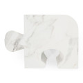 Faux White & Grey Marble Puzzle Piece Side Table
