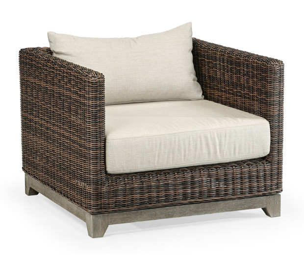 Grey & Rattan Chair