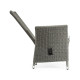 Grey Wicker Rattan Dining Chair with Reclining Back