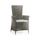 Grey Wicker Rattan Dining Chair with Reclining Back