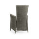 Grey Wicker Rattan Dining Chair with Reclining Back