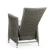 Grey Wicker Rattan Dining Chair with Reclining Back