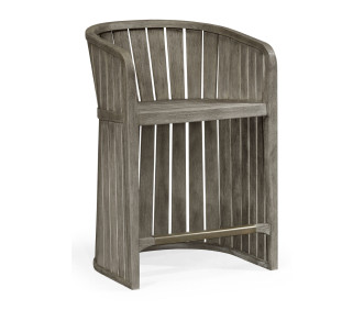 Slatted Grey Tub Counter Stool