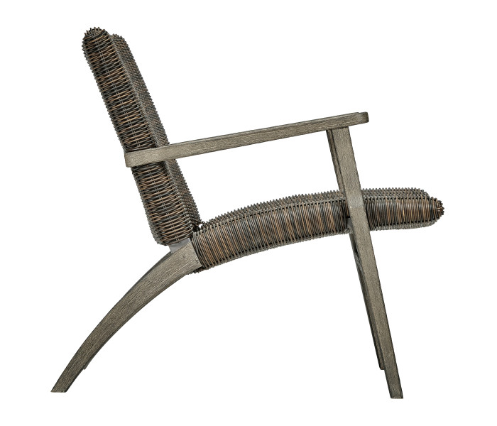 Grey And Rattan Lounge Chair