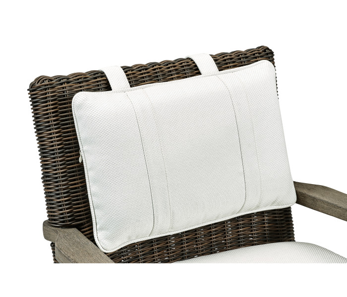 Grey And Rattan Lounge Chair